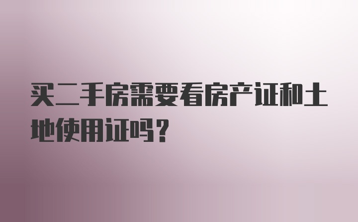 买二手房需要看房产证和土地使用证吗?