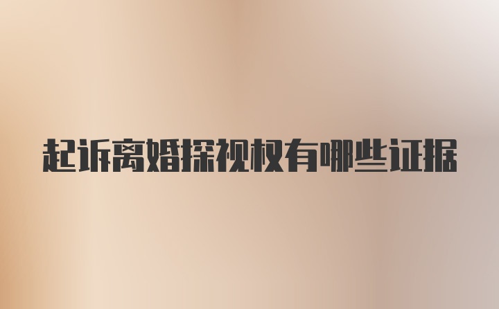 起诉离婚探视权有哪些证据