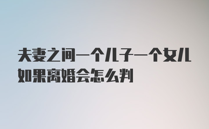 夫妻之间一个儿子一个女儿如果离婚会怎么判