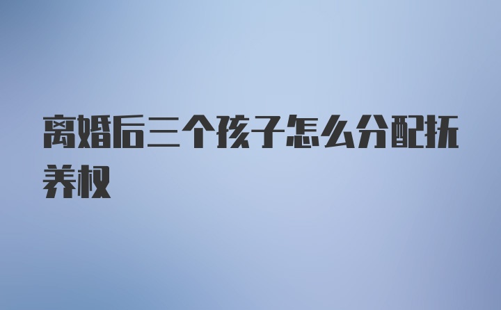 离婚后三个孩子怎么分配抚养权