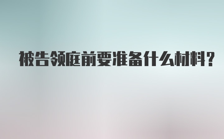 被告领庭前要准备什么材料?