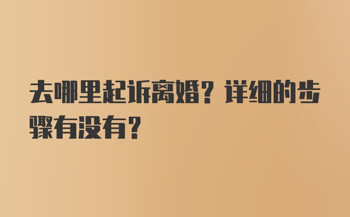 去哪里起诉离婚？详细的步骤有没有？