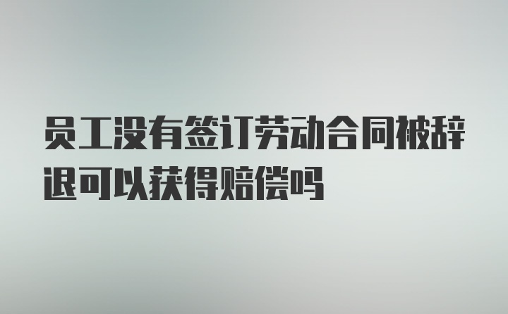 员工没有签订劳动合同被辞退可以获得赔偿吗