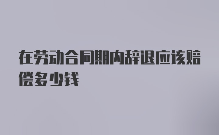 在劳动合同期内辞退应该赔偿多少钱