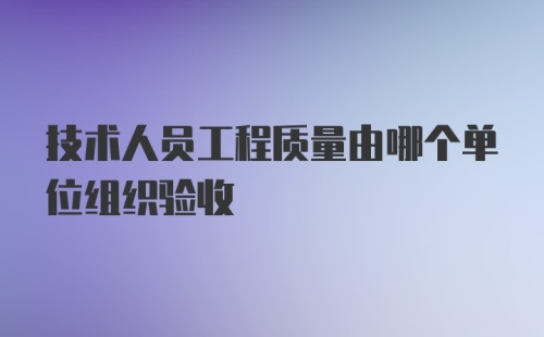 技术人员工程质量由哪个单位组织验收