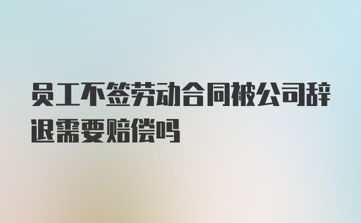 员工不签劳动合同被公司辞退需要赔偿吗