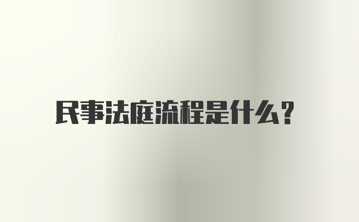 民事法庭流程是什么？