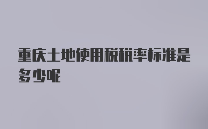 重庆土地使用税税率标准是多少呢