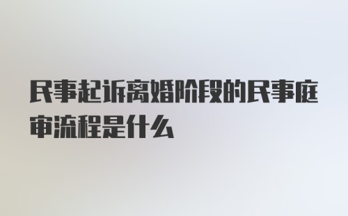 民事起诉离婚阶段的民事庭审流程是什么