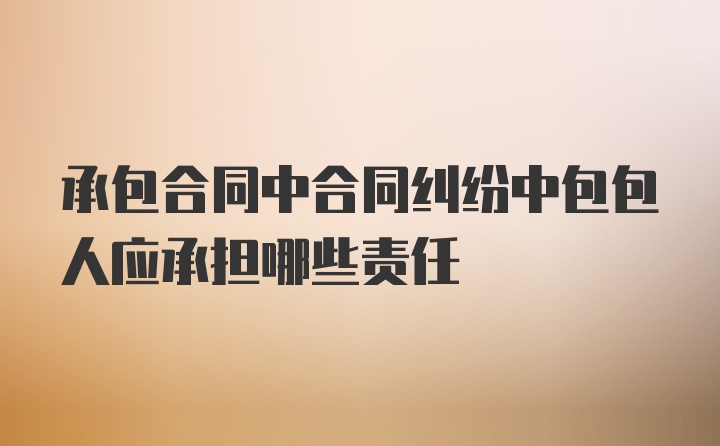 承包合同中合同纠纷中包包人应承担哪些责任