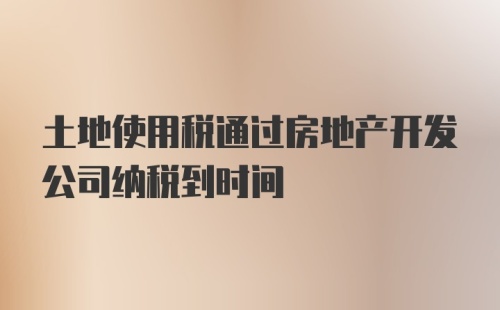 土地使用税通过房地产开发公司纳税到时间