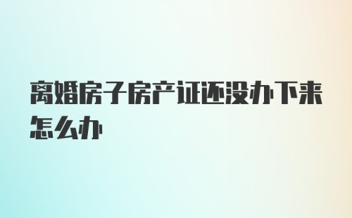 离婚房子房产证还没办下来怎么办