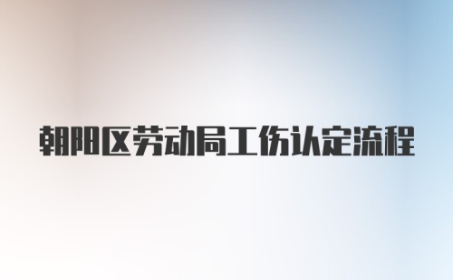 朝阳区劳动局工伤认定流程