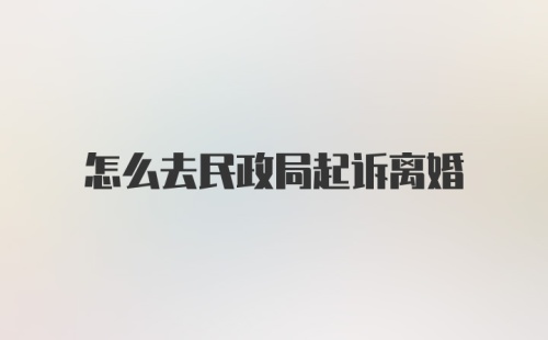 怎么去民政局起诉离婚