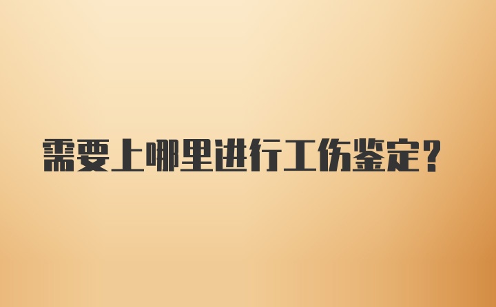 需要上哪里进行工伤鉴定？