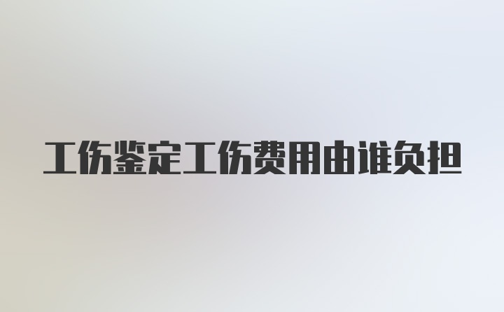 工伤鉴定工伤费用由谁负担