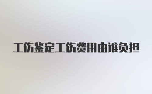 工伤鉴定工伤费用由谁负担