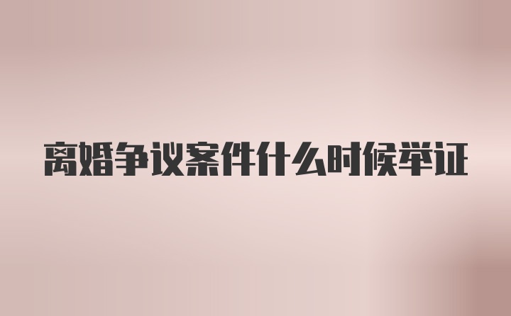 离婚争议案件什么时候举证