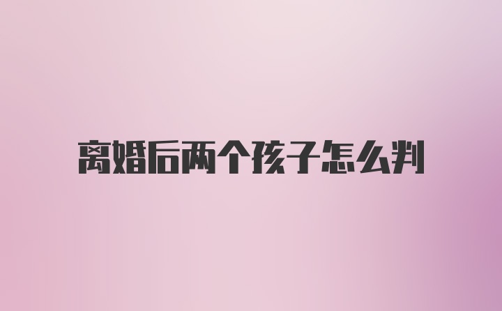 离婚后两个孩子怎么判