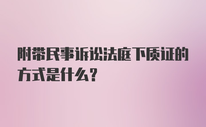 附带民事诉讼法庭下质证的方式是什么?