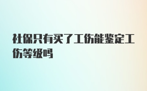 社保只有买了工伤能鉴定工伤等级吗