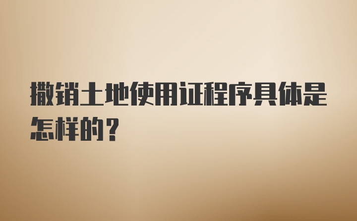 撒销土地使用证程序具体是怎样的？