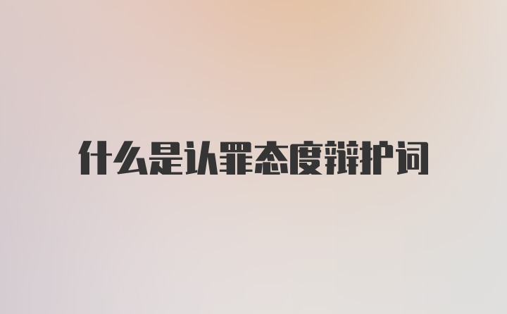 什么是认罪态度辩护词