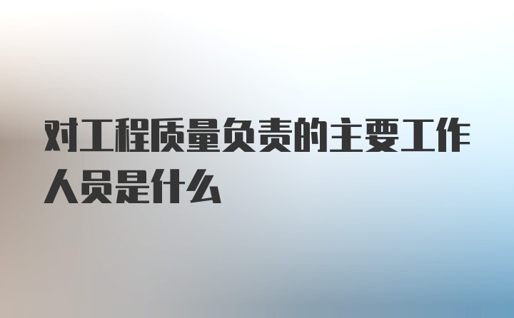 对工程质量负责的主要工作人员是什么