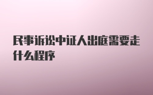 民事诉讼中证人出庭需要走什么程序