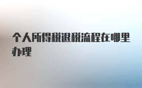 个人所得税退税流程在哪里办理