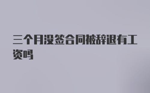 三个月没签合同被辞退有工资吗