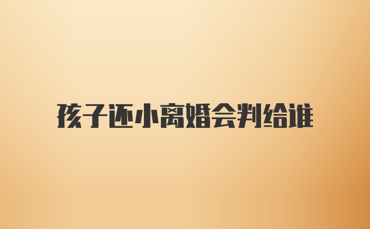 孩子还小离婚会判给谁