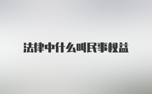 法律中什么叫民事权益