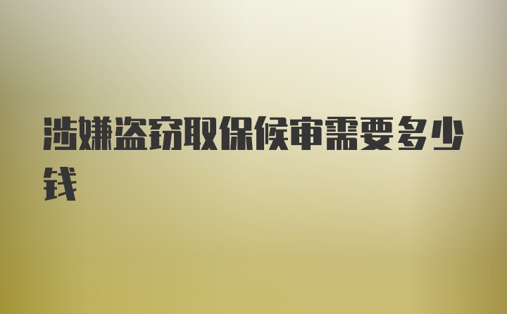 涉嫌盗窃取保候审需要多少钱