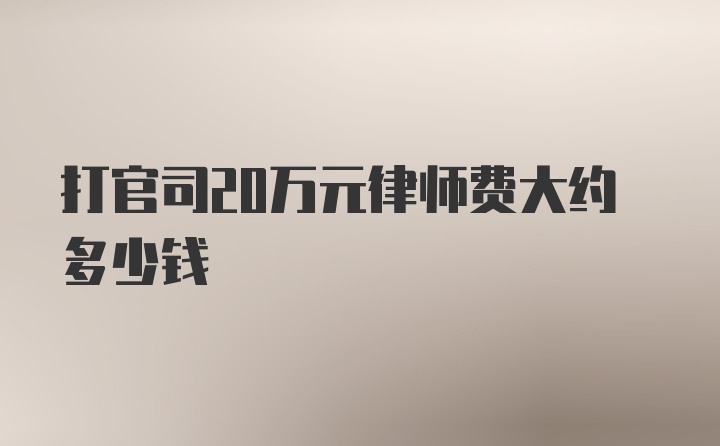 打官司20万元律师费大约多少钱