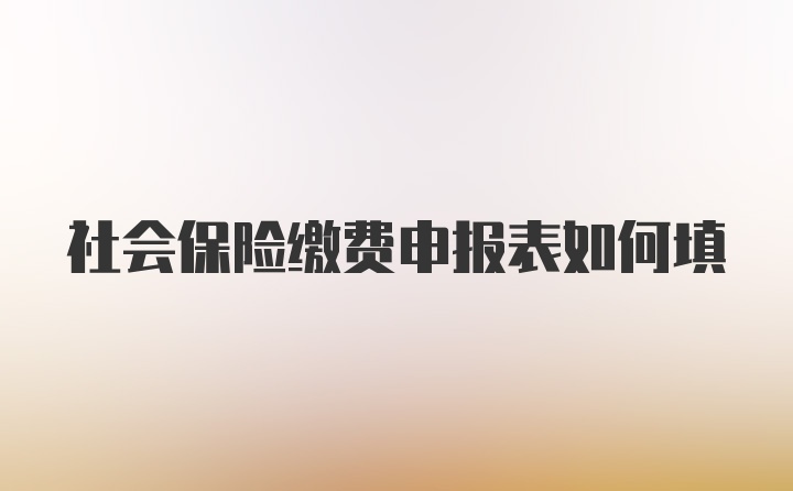 社会保险缴费申报表如何填