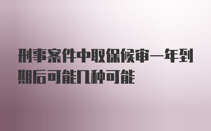 刑事案件中取保候审一年到期后可能几种可能