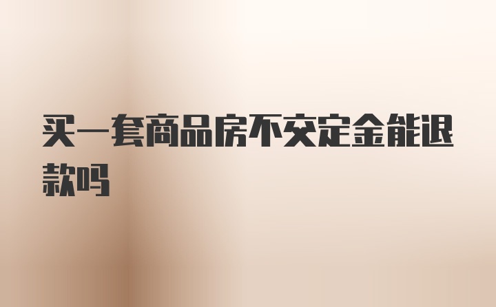 买一套商品房不交定金能退款吗