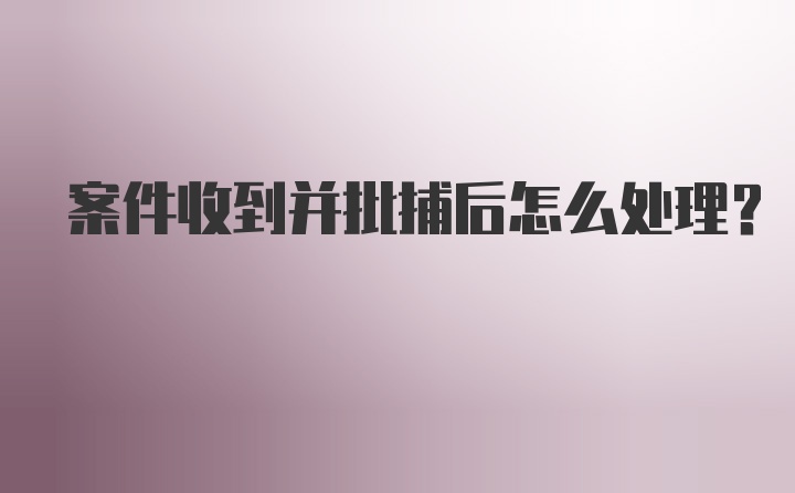 案件收到并批捕后怎么处理?