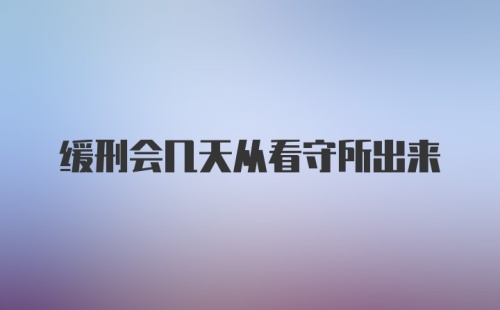 缓刑会几天从看守所出来