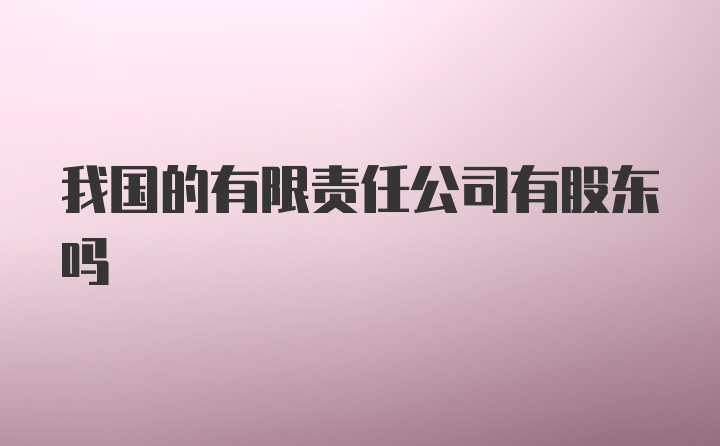 我国的有限责任公司有股东吗