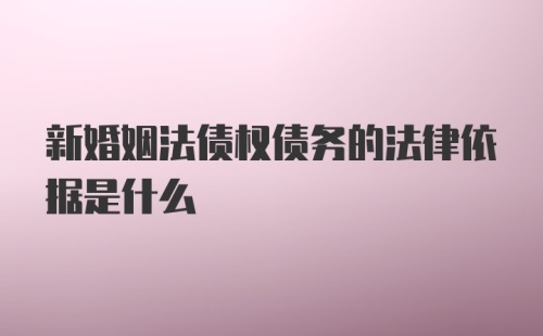 新婚姻法债权债务的法律依据是什么