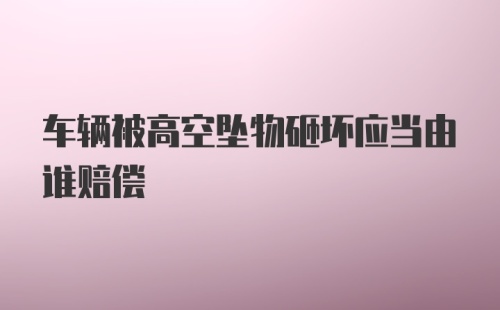 车辆被高空坠物砸坏应当由谁赔偿