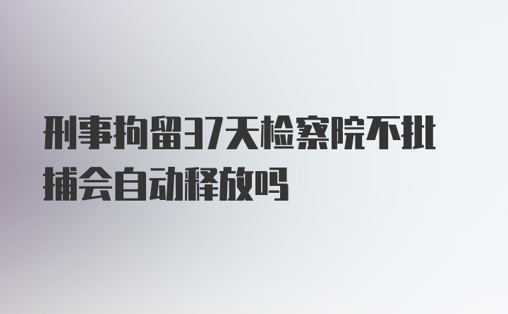 刑事拘留37天检察院不批捕会自动释放吗