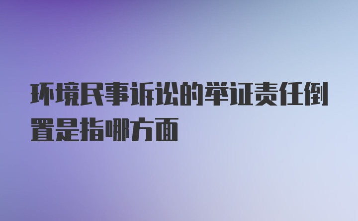 环境民事诉讼的举证责任倒置是指哪方面