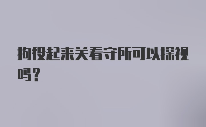 拘役起来关看守所可以探视吗?