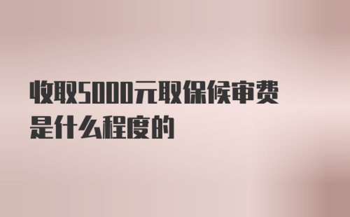 收取5000元取保候审费是什么程度的