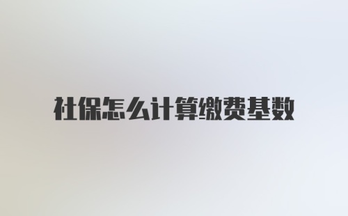 社保怎么计算缴费基数