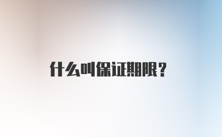 什么叫保证期限？