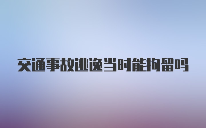 交通事故逃逸当时能拘留吗